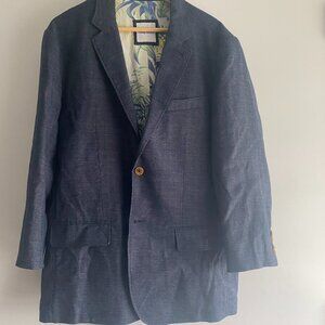 Tommy Bahama Mens IslandZone Herringbone Coat Blazer Linen Blend Size Large